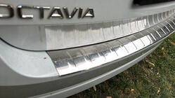 Skoda Octavia IV A8 2020- Rear bumper protector Carmos (SW, stainless steel) photo 1