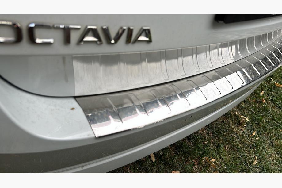 Skoda Octavia IV A8 2020- Rear bumper protector Carmos (SW, stainless steel) Image