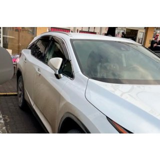 Window deflectors with chrome trim LONG (4 pcs, HIC) Lexus RX 2016-2022 photo 1