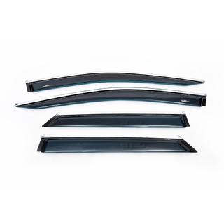 Window deflectors with chrome trim LONG (4 pcs, HIC) Lexus RX 2016-2022 photo 4