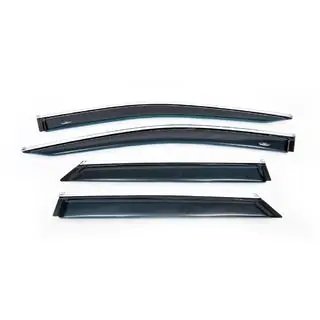 Window deflectors with chrome trim LONG (4 pcs, HIC) Lexus RX 2016-2022 photo 4