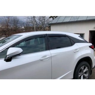 Window Deflectors with Chrome Trim Short (4 pcs, HIC) Lexus RX 2016-2022 photo 1