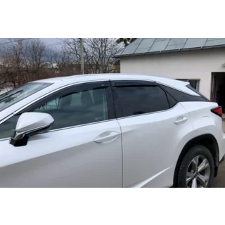 Window Deflectors with Chrome Trim Short (4 pcs, HIC) Lexus RX 2016-2022 photo 1