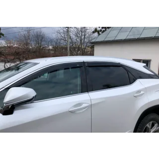 Window Deflectors with Chrome Trim Short (4 pcs, HIC) Lexus RX 2016-2022 photo 2