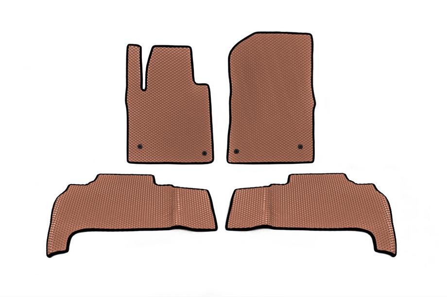 Toyota Land Cruiser 200 2007-2021 Polyurethane EVA Floor Mats (2007-2012, Brick Red) Image