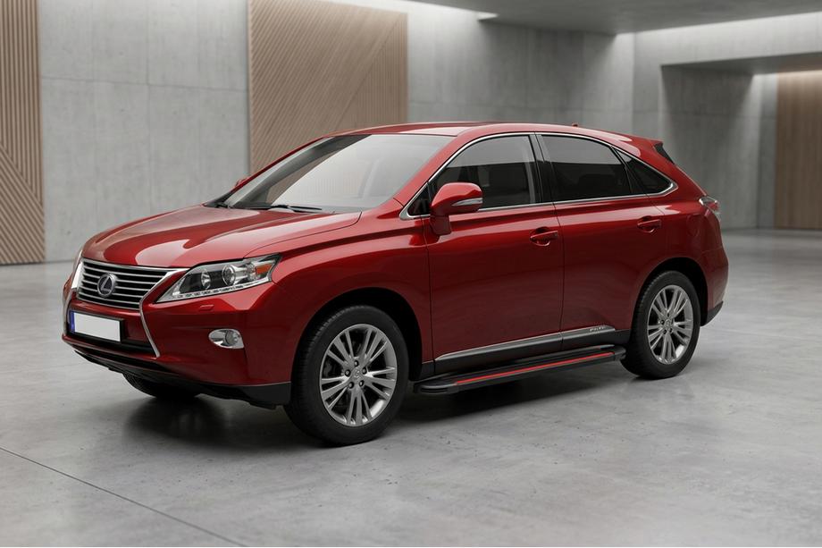 Lexus RX 2009-2015 Side Steps Maya Red (2 pcs, Aluminum) Image