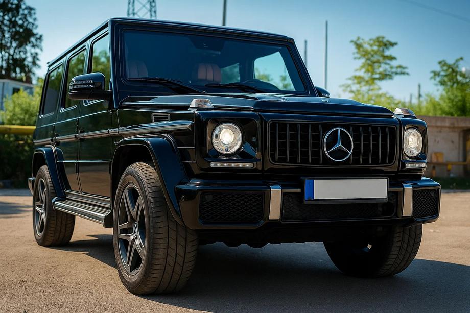 Mercedes G class W463 1990-2018 Front Grille (GT Panamericana, without Chrome) All Black Photo 3