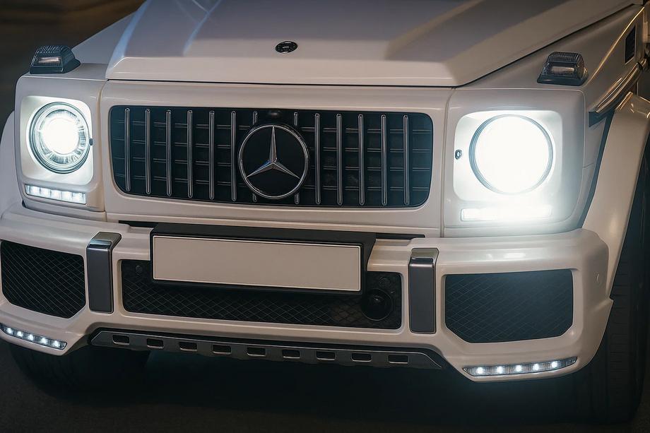 Mercedes G class W463 1990-2018 Front Grille (GT Panamericana, without Chrome) All Black Photo 8