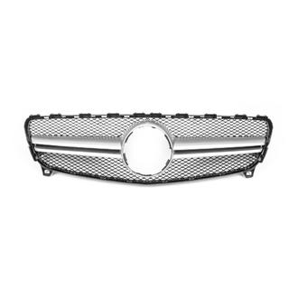 Front Grille AMG Silver (2015-2018) Mercedes A-сlass W176 2012-2018 photo 2