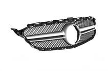 Mercedes C-class W205 2014-2021 Front Grille AMG Silver (for Avantgarde/AMG-Line/C43 AMG) 2014-2018, without camera photo 9
