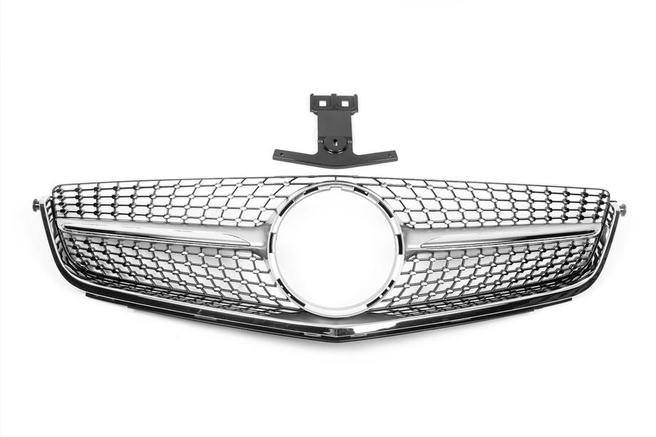 Mercedes C-class W204 2007-2015 Front Grille Diamond Silver (for C63) Image