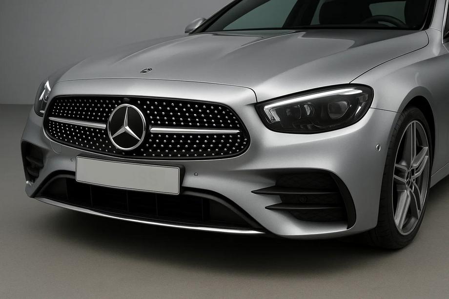Mercedes E-class W213 2016-2023 Front Grille Diamond Silver (AMG Line, 2020+) With camera mount Image