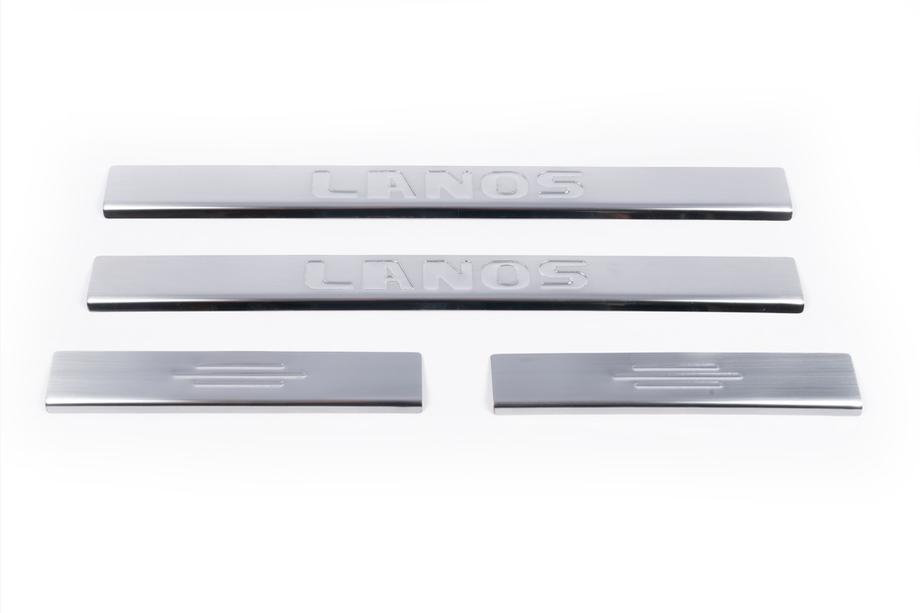 Daewoo Lanos 1998-2017 Stainless Steel Door Sill Protectors Carmos V2 (4 pcs) Photo 2