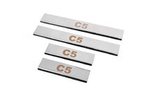 Citroen C-5 2008-2017 Door Sill Protectors Carmos V1 (4 pcs, Stainless Steel) photo 2