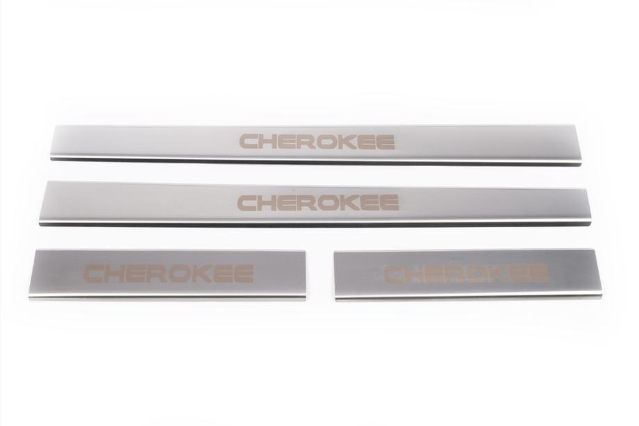 Jeep Cherokee/Liberty 2007-2013 Door Sill Protectors Carmos V1 (4 pcs, Stainless Steel) Photo 2