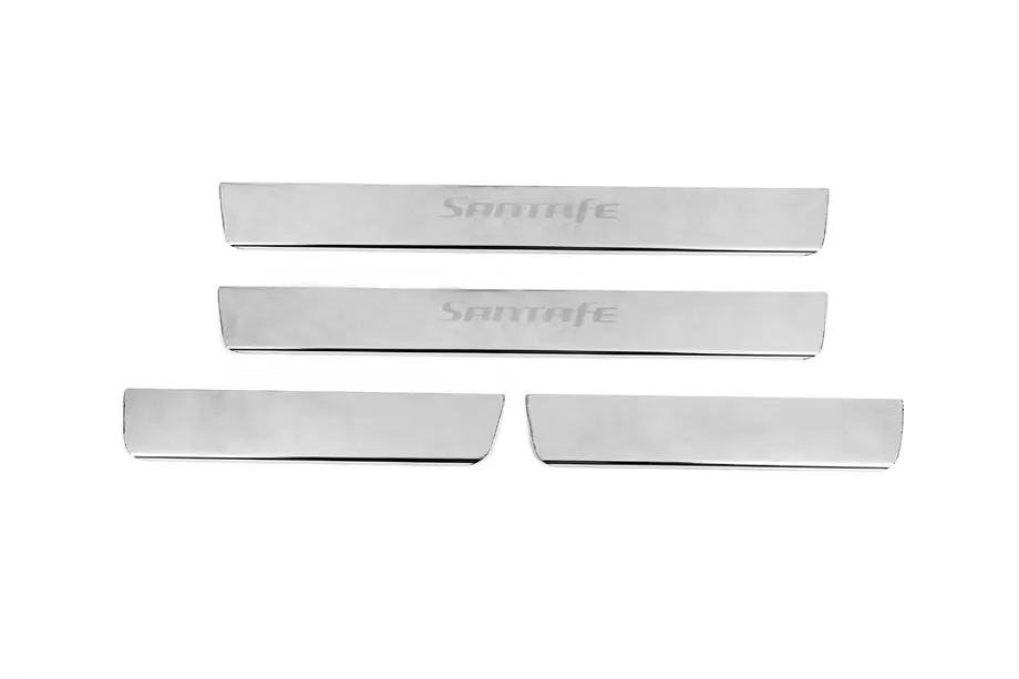 Hyundai Santa Fe 2 2006-2012 Door Sill Covers Carmos V2 (4 pcs, Stainless Steel) Photo 1