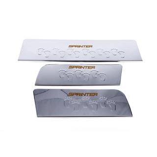Interior door sill protectors Carmos V2 (3 pcs, stainless steel) Mercedes Sprinter W906 2006–2018 photo 2