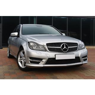 Front Grille Diamond Silver Mercedes C-class W204 2007-2015 photo 1