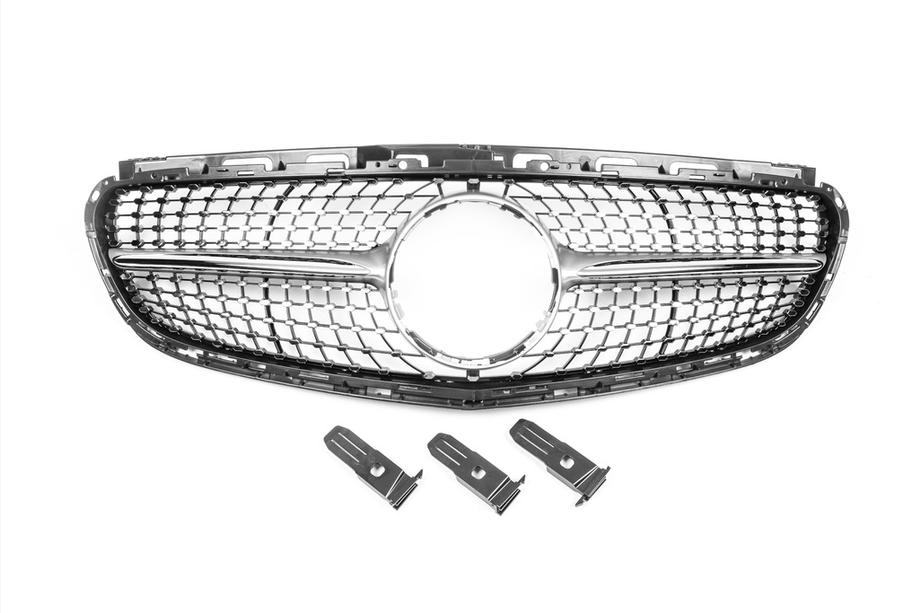 Mercedes E-class W212 2009-2016 Front Grille Diamond Silver (for Avantgarde and AMG-Line, 2013-2016) Photo 2