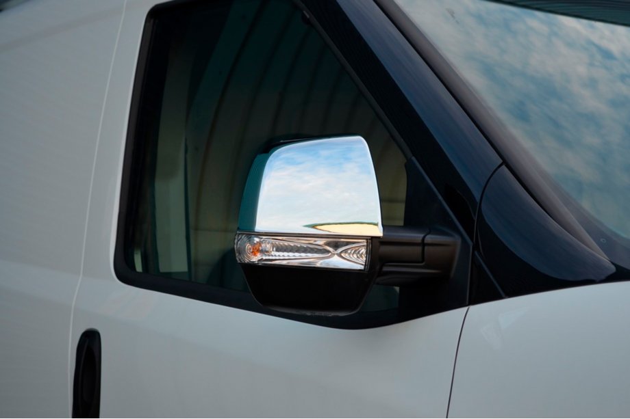 Opel Combo 2012-2018 Mirror Covers (2 pcs, Stainless Steel) OmsaLine - Italian Stainless Steel Image