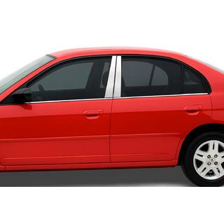 Stainless Steel Pillar Covers (4 pcs) Honda Civic Sedan VII 2001-2006 photo 1