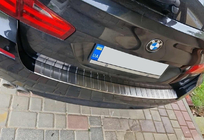 BMW 5 Series F10/F11 2010–2016 Rear Bumper Protector Carmos (SW, Stainless Steel) photo 1