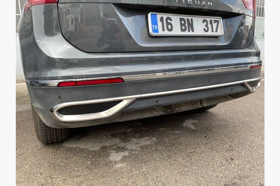 Volkswagen Tiguan 2016-2023 Exhaust Tip Covers Imitation 2020+ (3 pcs, stainless steel) OmsaLine - Italian Stainless Steel Photo 4