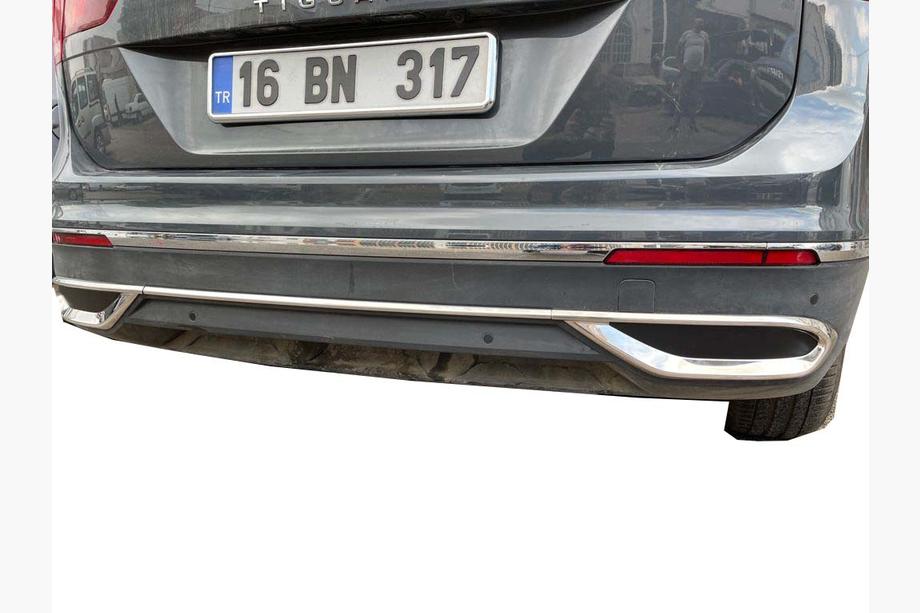 Volkswagen Tiguan 2016-2023 Exhaust Tip Covers Imitation 2020+ (3 pcs, stainless steel) OmsaLine - Italian Stainless Steel Photo 3