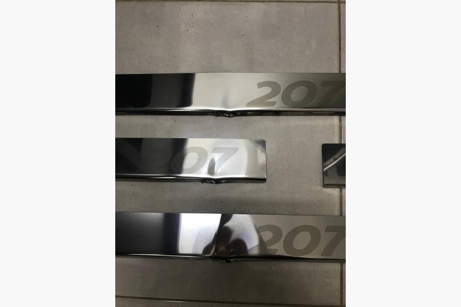 Peugeot 207 2006–2014 DISCOUNT! Carmos Door Sill Protectors (4 pcs, Stainless Steel) Image