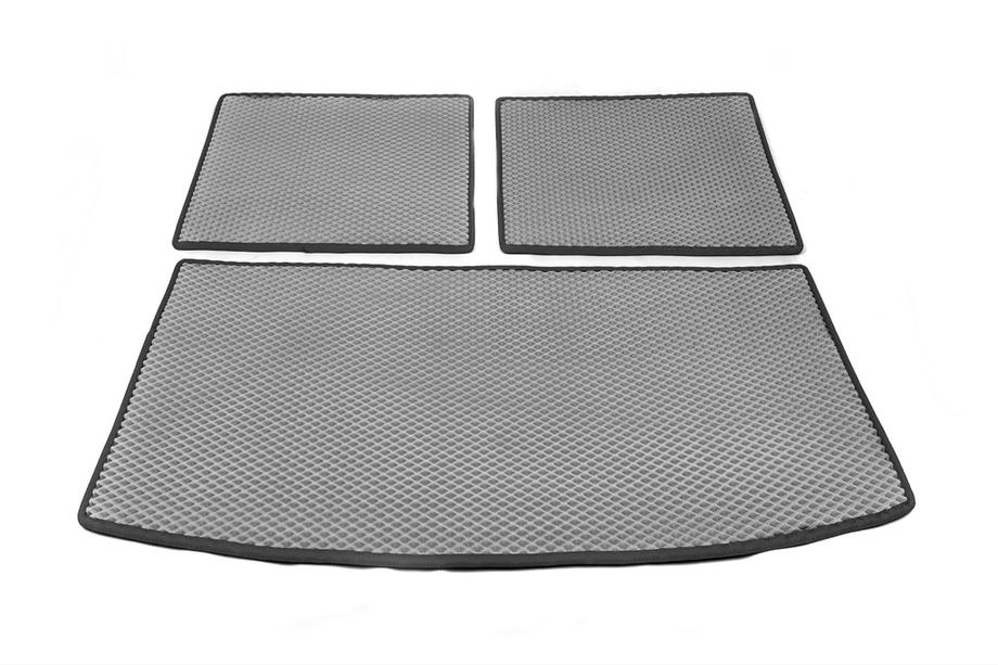 Audi Q7 2005-2015 Trunk mat 3-piece (EVA, gray) (7 seats) Image