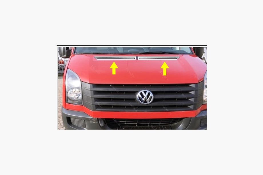 Volkswagen Crafter 2006-2016 Hood cover trim (2 pcs, stainless steel) Image