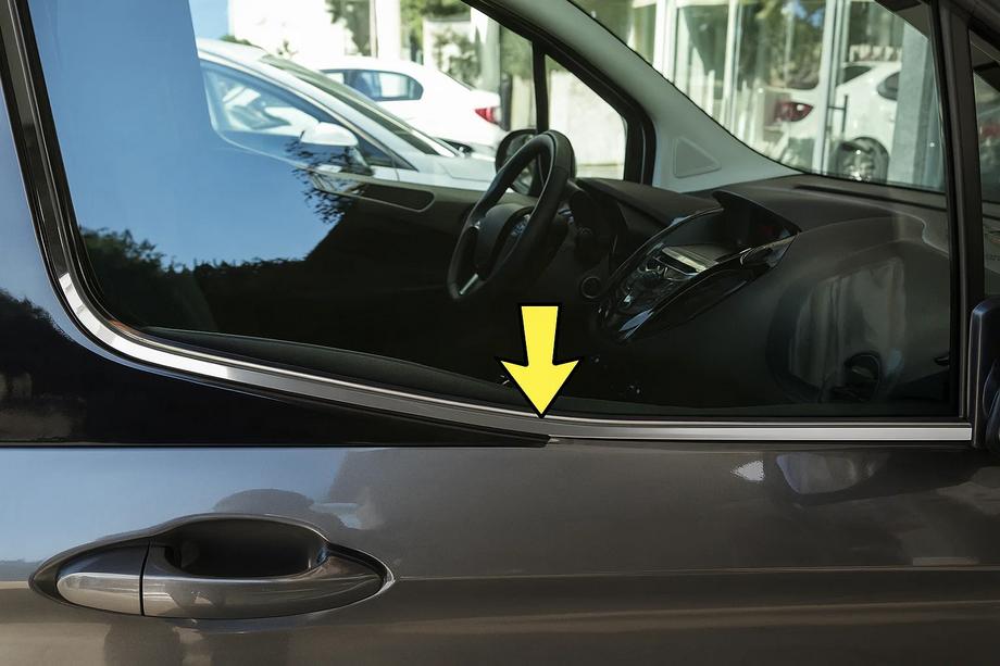 Ford Courier 2014-2023 Window Trim (2 pcs, Stainless Steel) Image
