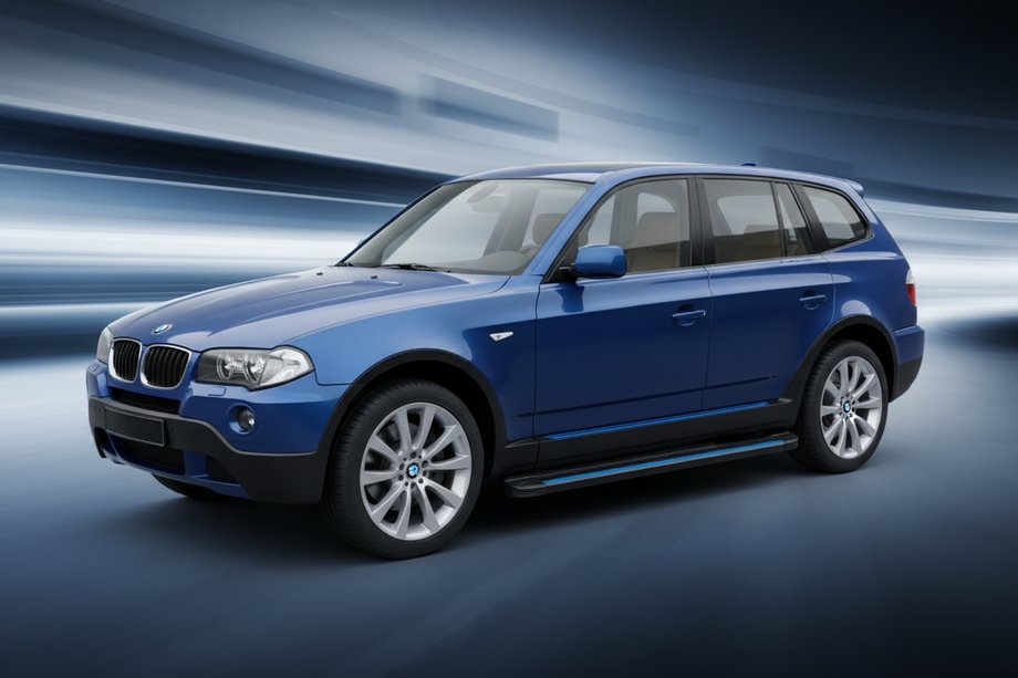 BMW X3 E83 2003-2010 Side Steps Maya Blue (2 pcs, Aluminum) Image