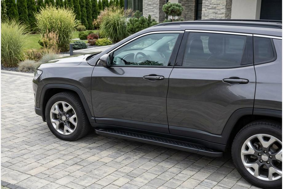 Jeep Compass 2016- Side Steps Allmond Black (2 pcs, Aluminum) Image
