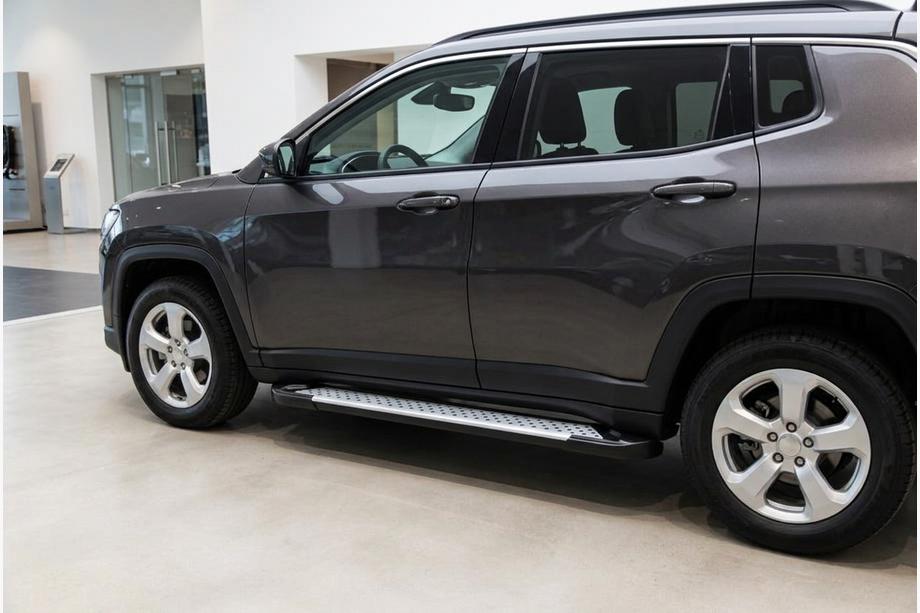 Jeep Compass 2016- Side Steps Allmond Grey (2 pcs, Aluminum) Image