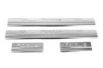 Ford Focus II 2005-2008 Stainless Steel Door Sill Protectors (OmsaLine, 4 pcs) photo 6
