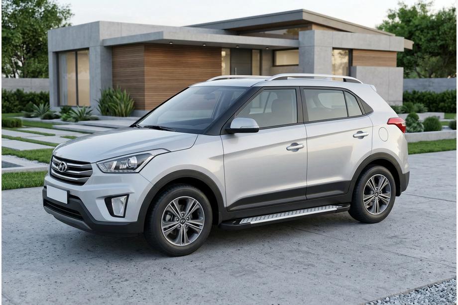 Hyundai Creta 2014-2020 Side Steps Allmond Grey (2 pcs, Aluminum) Image