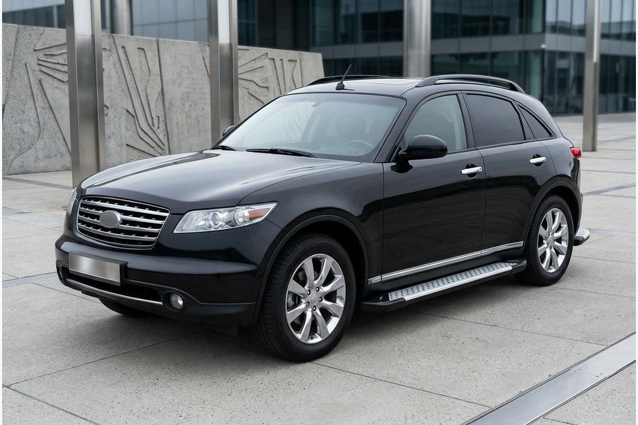 Infiniti FX 2003-2008 Side Steps Allmond Grey (2 pcs, Aluminum) Image