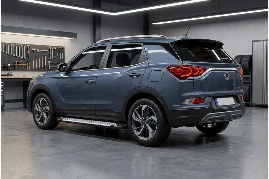 SsangYong Korando 2019- Side Steps Allmond Grey (2 pcs, Aluminum) Image
