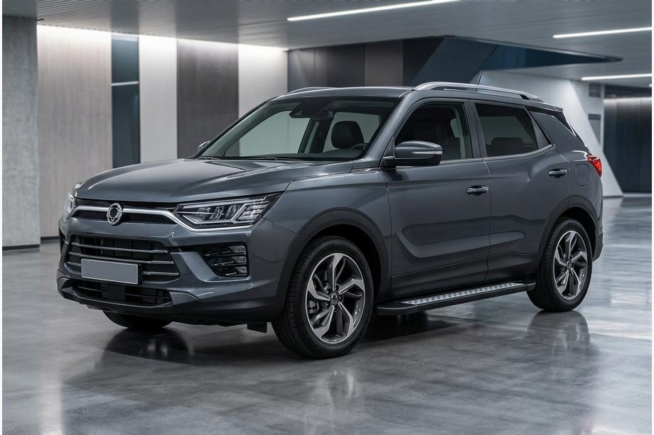 SsangYong Korando 2019- Side Steps Vision New Black (2 pcs, Aluminum) Image