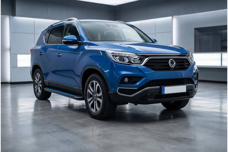 SsangYong Rexton II 2017- Side Steps Maya Blue (2 pcs, Aluminum) Image
