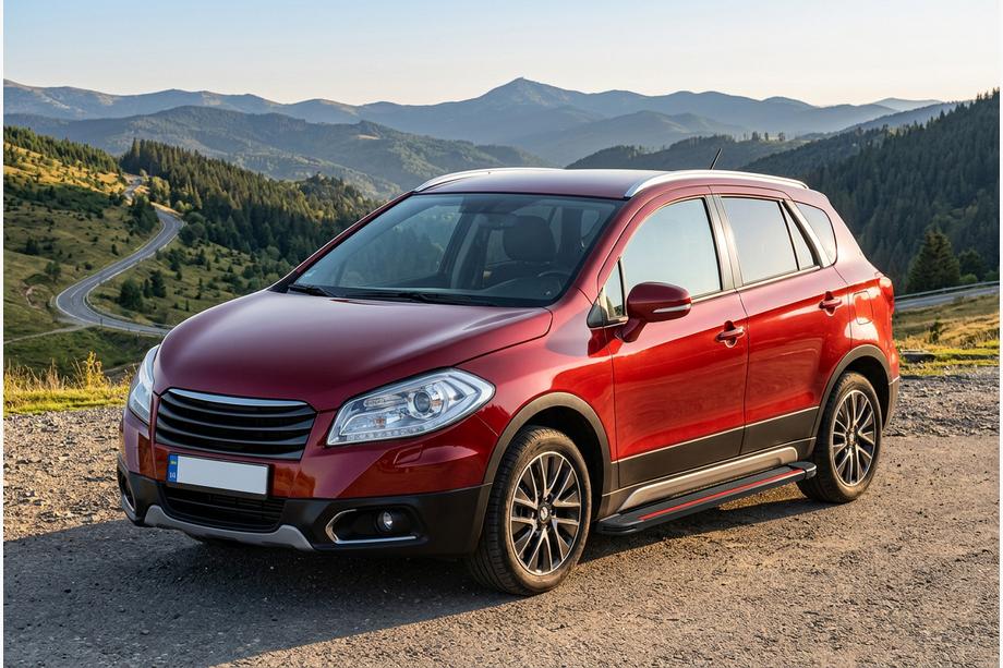 Suzuki SX4 S-Cross 2013-2016 Side Steps Maya Red (2 pcs, Aluminum) Image