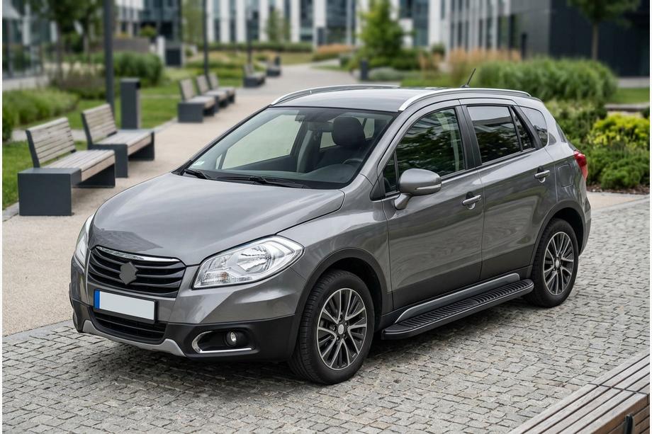 Suzuki SX4 S-Cross 2013-2016 Side Steps Tayga Black (2 pcs, Aluminum) Image