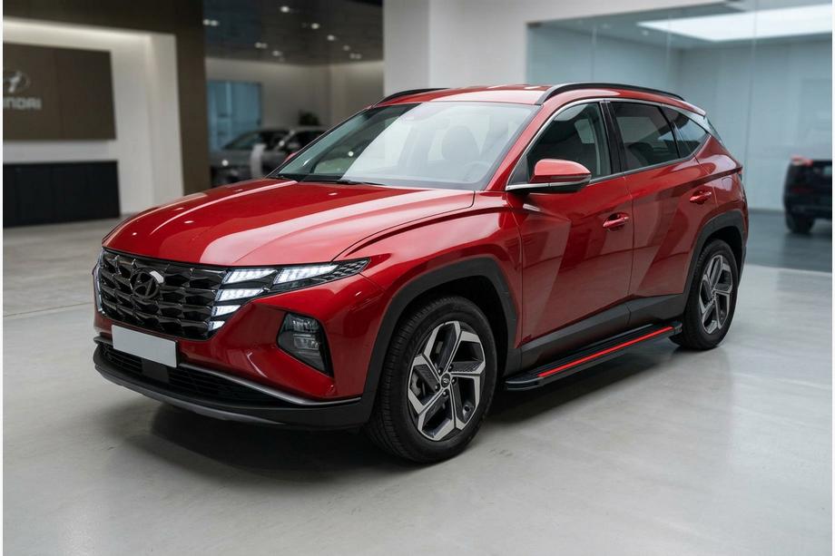 Hyundai Tucson NX4 2021- Side Steps Maya Red (2 pcs, Aluminum) Image