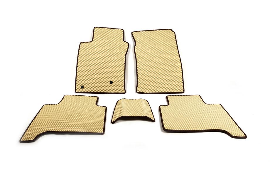 Toyota Land Cruiser Prado 120 2002-2009 EVA Floor Mats (2 Rows, Beige) Image