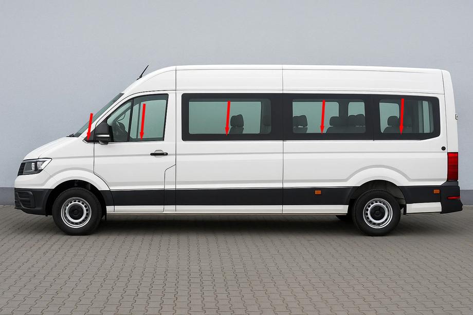 Man TGE 2017- Lower window trims long wheelbase (10 pcs, stainless steel) Image