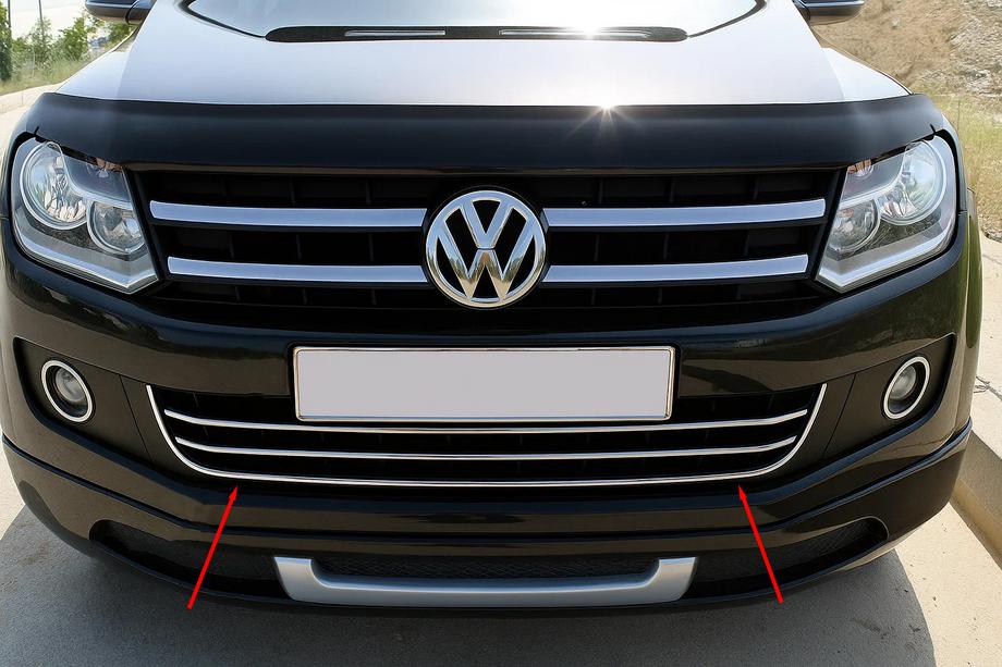 Volkswagen Amarok 2010-2022 Front bumper chrome trim (1 pc, stainless steel) Image