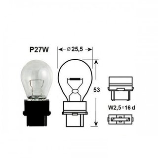Indicator Bulb Narva 17941 P27W 12V 27W W2,5x16d photo 2