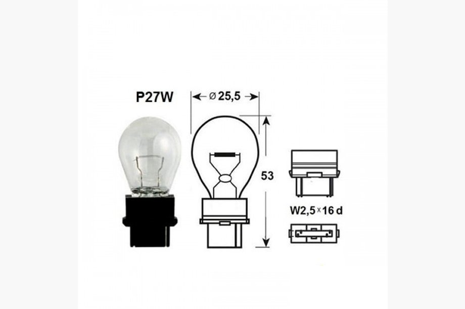 Indicator Bulb Narva 17941 P27W 12V 27W W2,5x16d Photo 2