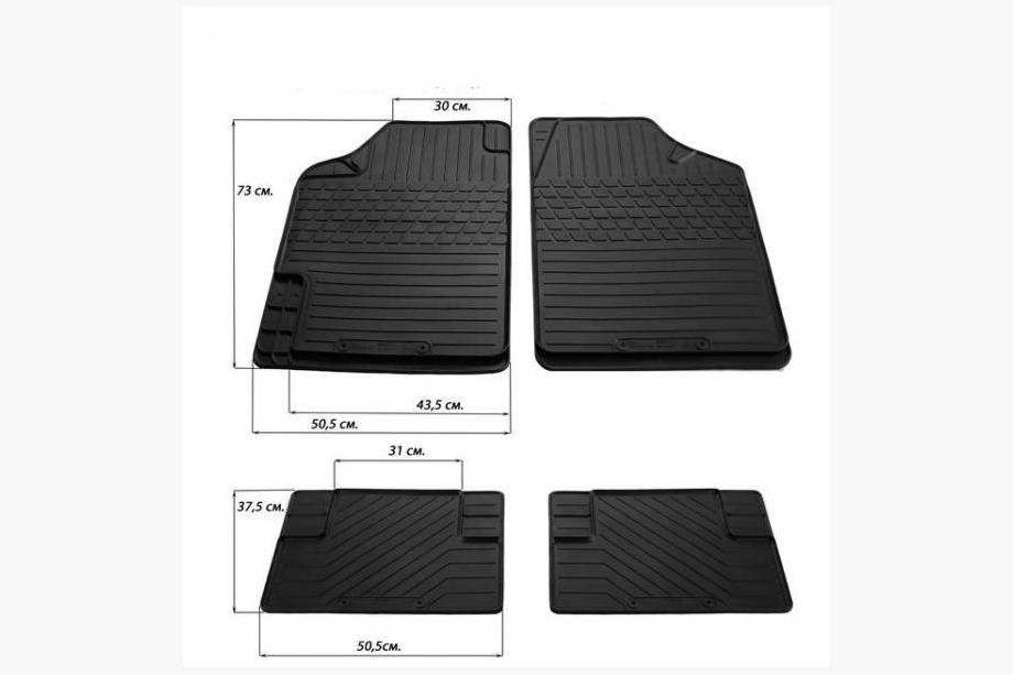 Universal Rubber Car Mats (4 pcs, Stingray Premium) Photo 1